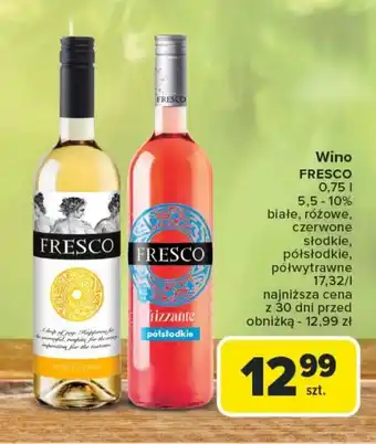 Carrefour Wino półsłodkie Fresco oferta
