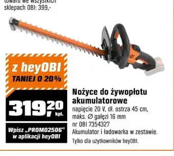 OBI Nożyce akumulatorowe oferta