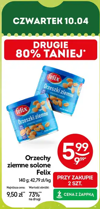 Żabka Orzeszki ziemne smażone i solone Felix oferta