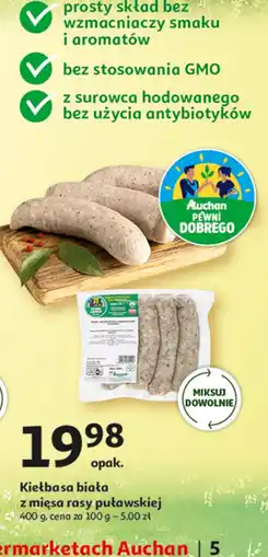 Auchan Kiełbasa biała Auchan pewni dobrego oferta
