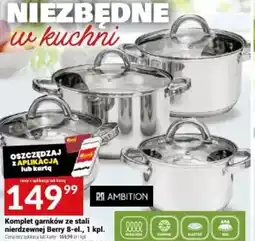 Twój Market Komplet garnków ze stali nierdzewnej Berry oferta