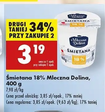 Biedronka Śmietana 18% Mleczna dolina oferta