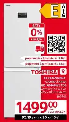 Selgros Toshiba Chłodziarko-Zamrażarka GR-RB449WE TOS oferta