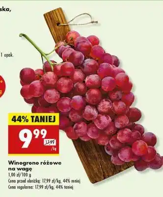 Biedronka Winogrono różowe na wagę oferta