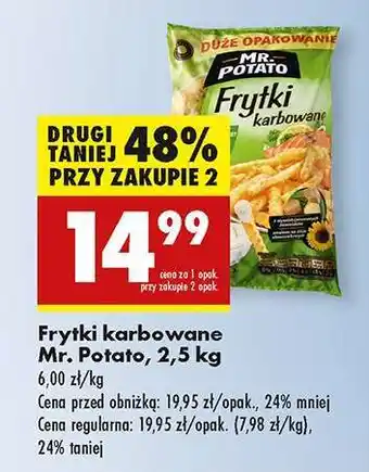 Biedronka Frytki karbowane Mr. Potato 2,5 kg oferta
