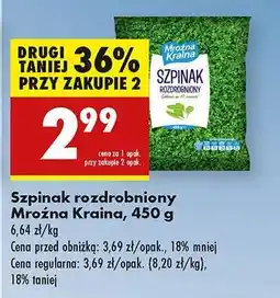 Biedronka Szpinak rozdrobniony Mroźna Kraina 450 g oferta