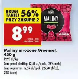 Biedronka Maliny mrożone Greenset, 450 g oferta