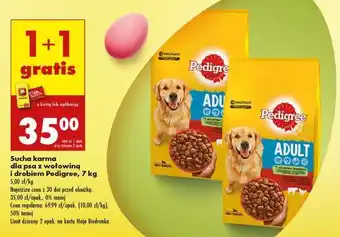 Biedronka Sucha karma dla psa z wołowiną i drobiem Pedigree 7 kg oferta