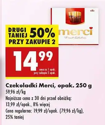 Biedronka Czekoladki Merci opak 250 g oferta