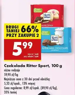Biedronka CZEKOLADA RITTER SPORT 100 G oferta