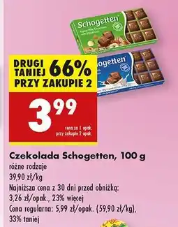Biedronka Czekolada Schogetten, 100 g oferta