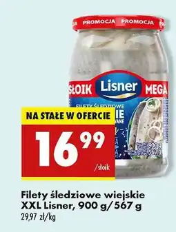 Biedronka Filety śledziowe wiejskie XXL Lisner 900 g / 567 g oferta