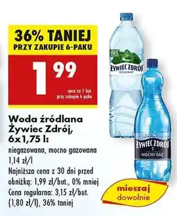 Biedronka Woda źródlana Żywiec Zdrój 6x1,75 l oferta