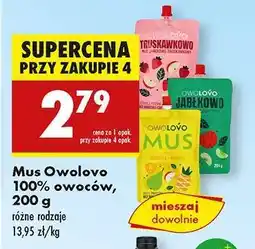 Biedronka Mus Owolovo 100 % owoców , 200 g oferta
