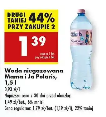 Biedronka Woda niegazowana Mama i Ja Polaris, 1,5 l oferta