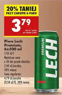 Biedronka Piwo Lech Premium , 6x500 ml oferta