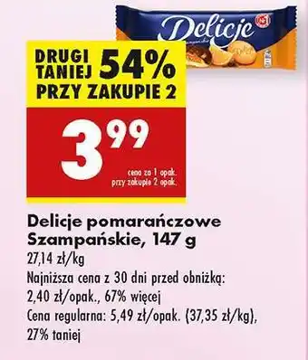 Biedronka Delicje pomarańczowe Szampańskie, 147 g oferta