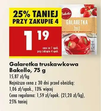 Biedronka Galaretka truskawkowa Bakello, 75 g oferta