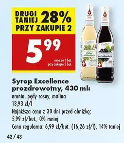 Biedronka Syrop Excellence prozdrowotny 430 ml oferta