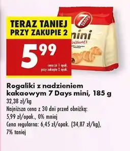 Biedronka Rogaliki z nadzieniem kakaowym 7 Days mini , 185 g oferta