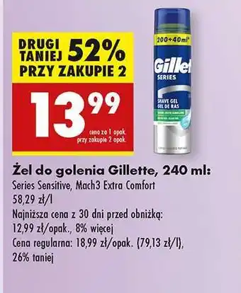 Biedronka Żel do golenia Gillette 240 ml oferta