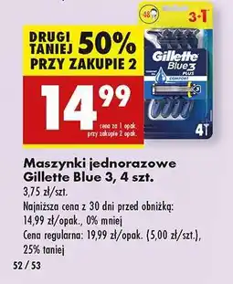 Biedronka Maszynki jednorazowe Gillette Blue 3 4 szt oferta
