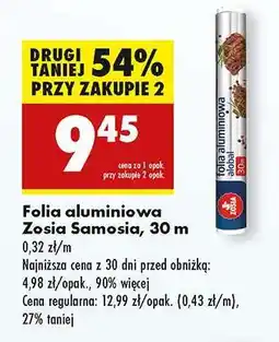Biedronka Folia aluminiowa Zosia Samosia 30 m oferta