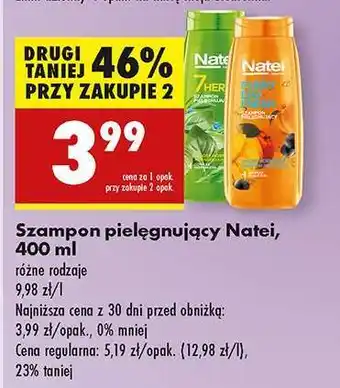 Biedronka Szampon pielęgnujący Natei, 400 ml oferta