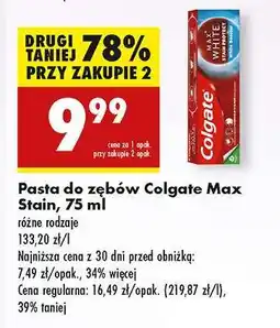 Biedronka Pasta do zębów Colgate Max Stain , 75 ml oferta