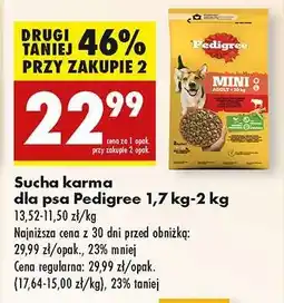 Biedronka Sucha karma dla psa Pedigree, 1,7 kg-2 kg oferta