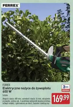 ALDI FERREX Elektryczne nożyce do żywopłotu 600 W oferta