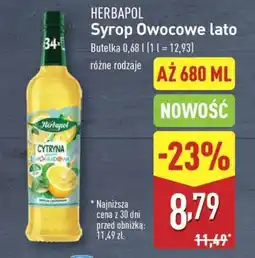 ALDI HERBAPOL Syrop Owocowe lato oferta