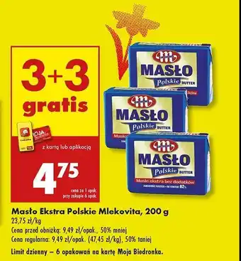 Biedronka Masło ekstra Mlekovita masło polskie oferta