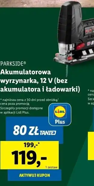 Lidl Wyrzynarka akumulatorowa 12v Parkside oferta