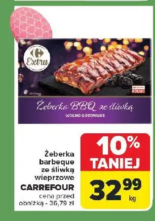 Carrefour Market Żeberka bbq ze śliwką Carrefour extra oferta