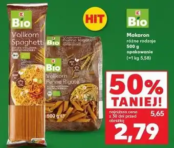 Kaufland Makaron pełnoziarnisty penne K-classic bio oferta