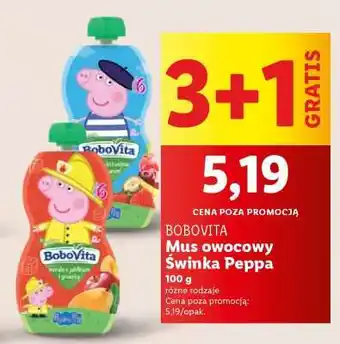 Lidl BOBOVITA Mus owocowy Świnka Peppa oferta