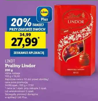 Lidl LINDT Praliny Lindor oferta