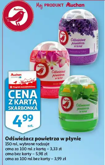 Auchan Odświeżacz dekoracyjny w płynie lawendowy bukiet 1 SZT 150 ML oferta