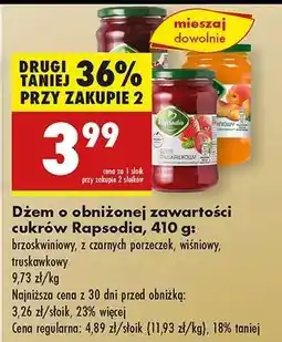 Biedronka Dżem o obniżonej zawartości cukrów Rapsodia 410 g oferta