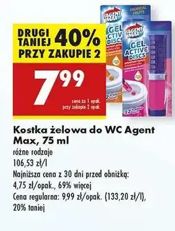 Biedronka Kostka żelowa do WC Agent Max, 75 ml oferta
