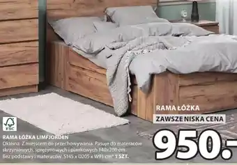 JYSK Rama łóżka Limfjorden oferta