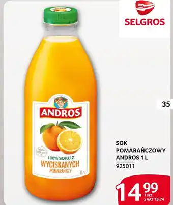 Selgros Sok pomarańczowy Andros oferta
