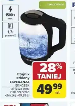 Carrefour Czajnik szklany Esperanza EKK025K oferta