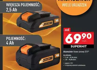 Biedronka Akumulator litowo-jonowy 20 V oferta