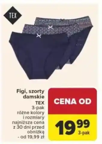 Carrefour Figi, szorty damskie TEX oferta
