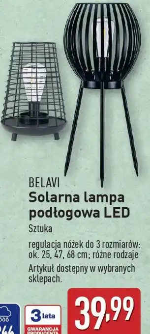 ALDI Solarna lampa podłogowa LED Belavi oferta
