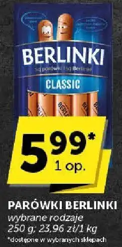 Groszek Parówki Berlinki Classic 250g oferta