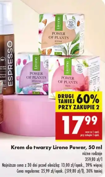 Biedronka Krem do twarzy Lirene Power oferta