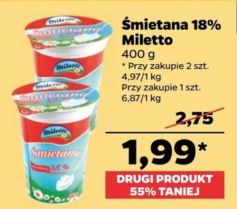 Netto Śmietana 18% Miletto oferta